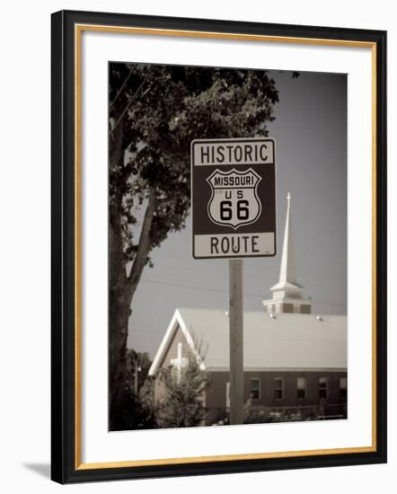 USA, Missouri, Route 66, Buckhorn, Historic Route 66 Sign-Alan Copson-Framed Photographic Print