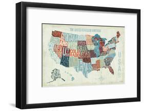 USA Modern Blue-Michael Mullan-Framed Premium Giclee Print