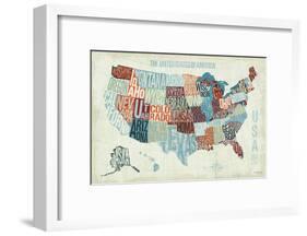 USA Modern Blue-Michael Mullan-Framed Premium Giclee Print