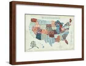 USA Modern Blue-Michael Mullan-Framed Premium Giclee Print
