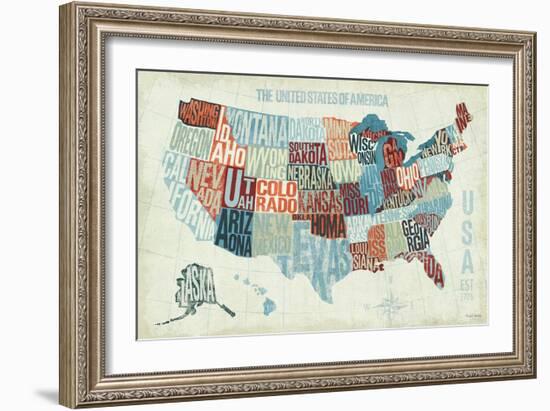 USA Modern Blue-Michael Mullan-Framed Art Print