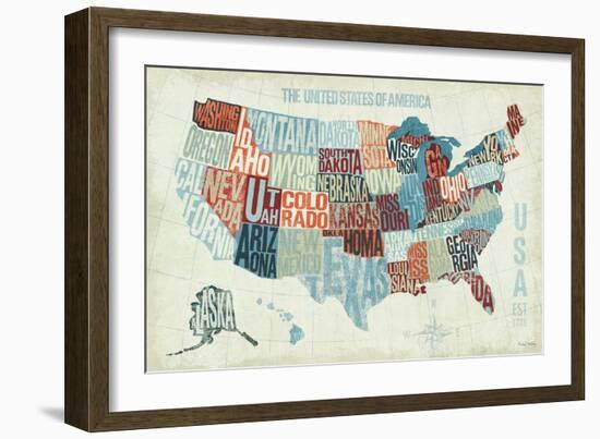 USA Modern Blue-Michael Mullan-Framed Art Print