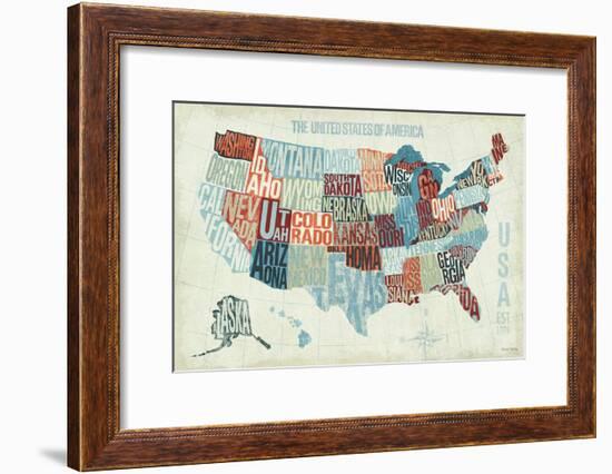 USA Modern Blue-Michael Mullan-Framed Art Print