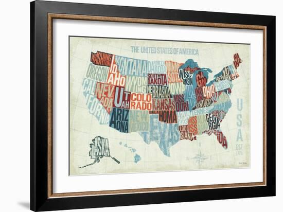 USA Modern Blue-Michael Mullan-Framed Art Print