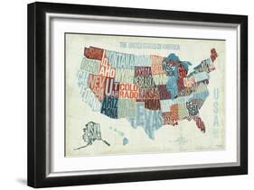 USA Modern Blue-Michael Mullan-Framed Art Print
