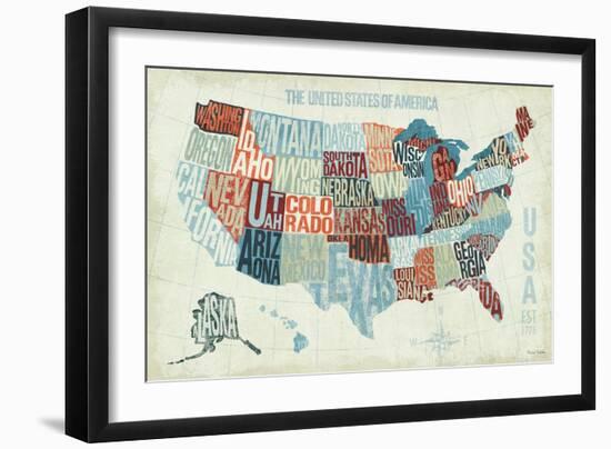 USA Modern Blue-Michael Mullan-Framed Art Print