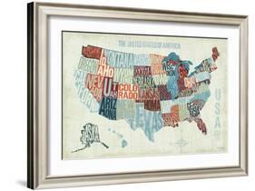 USA Modern Blue-Michael Mullan-Framed Art Print
