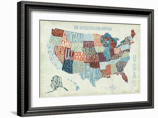 USA Modern Blue-Michael Mullan-Framed Art Print