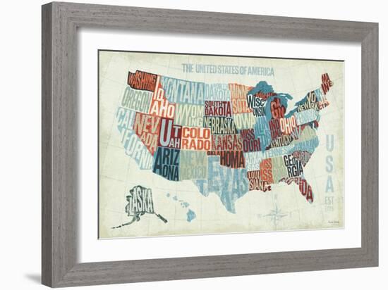 USA Modern Blue-Michael Mullan-Framed Premium Giclee Print
