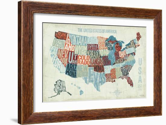 USA Modern Blue-Michael Mullan-Framed Premium Giclee Print