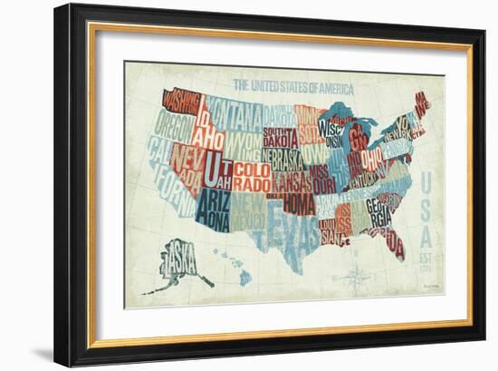 USA Modern Blue-Michael Mullan-Framed Premium Giclee Print