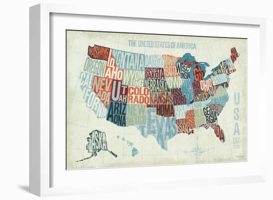 USA Modern Blue-Michael Mullan-Framed Art Print