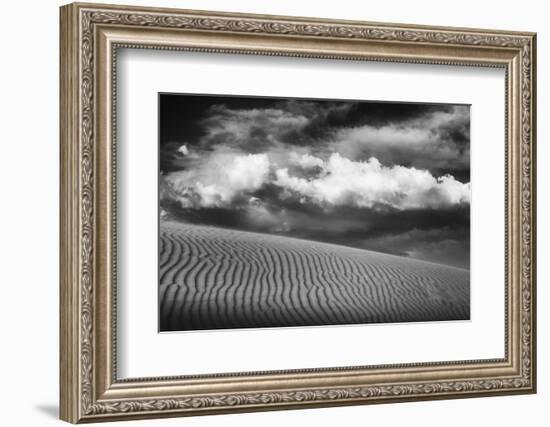 USA, Mojave Trails National Monument, California. Black and white image of windblown sand dune and -Judith Zimmerman-Framed Photographic Print