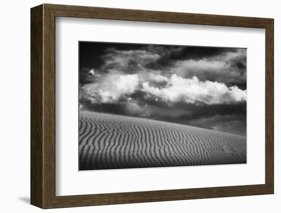 USA, Mojave Trails National Monument, California. Black and white image of windblown sand dune and -Judith Zimmerman-Framed Photographic Print