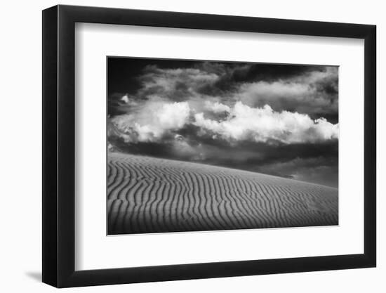 USA, Mojave Trails National Monument, California. Black and white image of windblown sand dune and -Judith Zimmerman-Framed Photographic Print