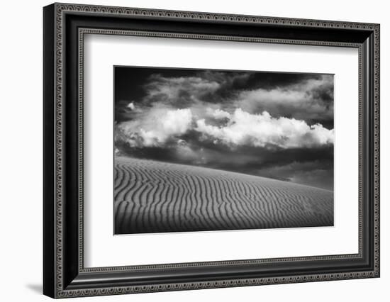 USA, Mojave Trails National Monument, California. Black and white image of windblown sand dune and -Judith Zimmerman-Framed Photographic Print