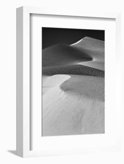 USA, Mojave Trails National Monument, California. Black and white image of windblown sand dune.-Judith Zimmerman-Framed Photographic Print