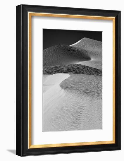 USA, Mojave Trails National Monument, California. Black and white image of windblown sand dune.-Judith Zimmerman-Framed Photographic Print