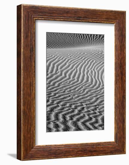 USA, Mojave Trails National Monument, California. Black and white image of windblown sand dune.-Judith Zimmerman-Framed Photographic Print