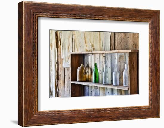 USA, Montana, Bannack State Park, Old Bottles on a Shelf-Hollice Looney-Framed Photographic Print