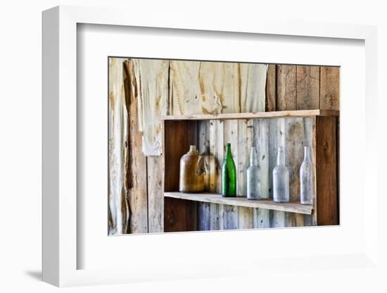 USA, Montana, Bannack State Park, Old Bottles on a Shelf-Hollice Looney-Framed Photographic Print