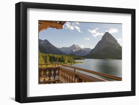 USA, Montana, Glacier Lakeside Balcony at Many Glacier Lodge-Trish Drury-Framed Photographic Print