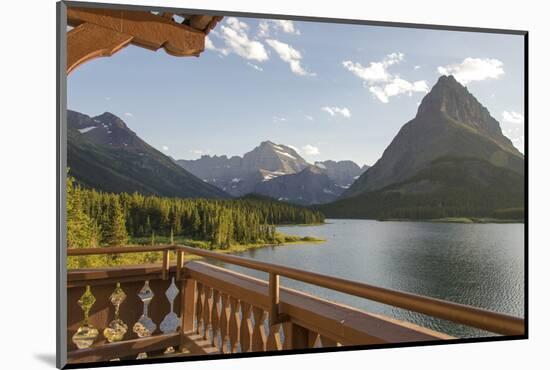 USA, Montana, Glacier Lakeside Balcony at Many Glacier Lodge-Trish Drury-Mounted Photographic Print