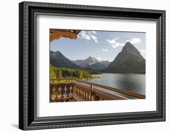 USA, Montana, Glacier Lakeside Balcony at Many Glacier Lodge-Trish Drury-Framed Photographic Print