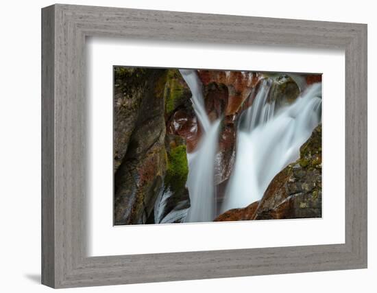 USA, Montana, Glacier National Park. Avalanche Creek Falls-Rona Schwarz-Framed Photographic Print