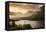 USA, Montana, Glacier NP. Sunrise pierces clouds over St. Mary Lake.-Don Grall-Framed Premier Image Canvas