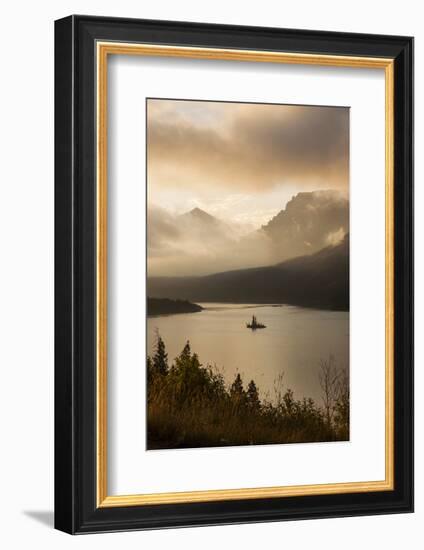 USA, Montana, Glacier NP. Sunrise pierces clouds over St. Mary Lake.-Don Grall-Framed Photographic Print