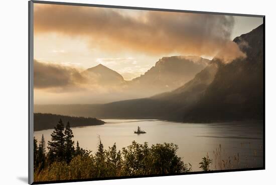 USA, Montana, Glacier NP. Sunrise pierces clouds over St. Mary Lake.-Don Grall-Mounted Photographic Print