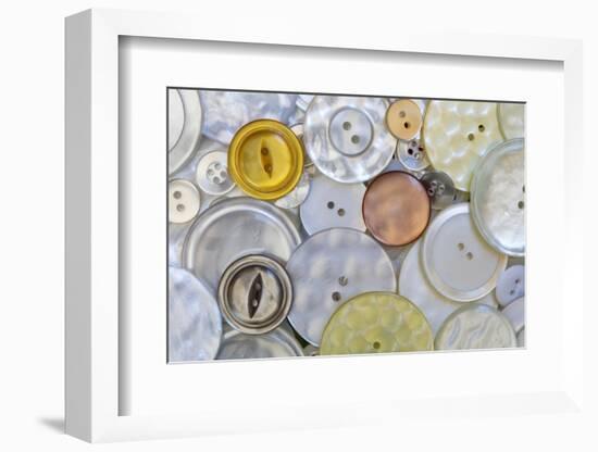 USA, Montana, Missoula. Mother-of-pearl buttons.-Jaynes Gallery-Framed Photographic Print