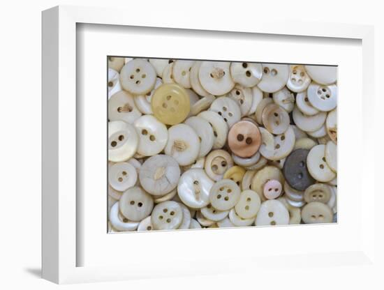 USA, Montana, Missoula. Mother-of-pearl buttons.-Jaynes Gallery-Framed Photographic Print