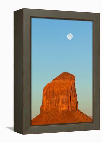 USA, Monument Valley, Rock and Full Moon-Catharina Lux-Framed Premier Image Canvas