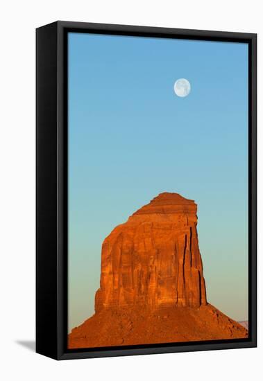 USA, Monument Valley, Rock and Full Moon-Catharina Lux-Framed Premier Image Canvas