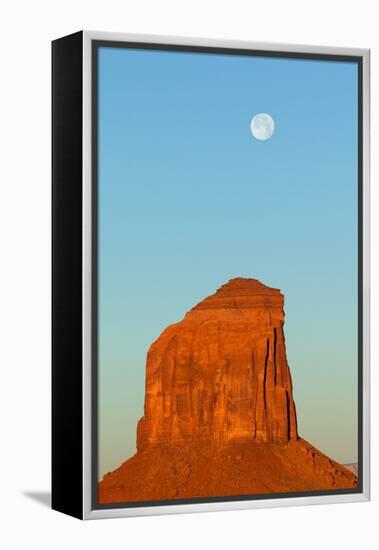 USA, Monument Valley, Rock and Full Moon-Catharina Lux-Framed Premier Image Canvas