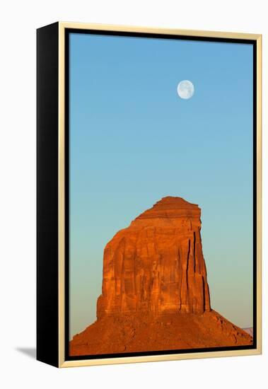 USA, Monument Valley, Rock and Full Moon-Catharina Lux-Framed Premier Image Canvas