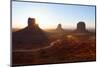 USA, Monument Valley, Sunrise, Sunrays-Catharina Lux-Mounted Photographic Print