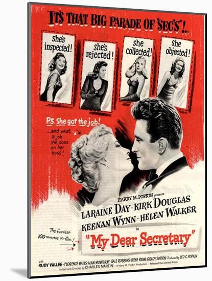 USA My Dear Secretary Film Poster, 1940s-null-Mounted Giclee Print