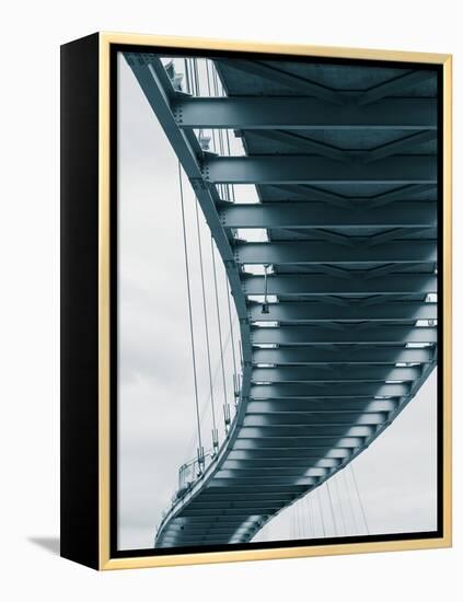 USA, Nebraska, Omaha, Bob Kerrey Pedestrian Bridge Across the Missouri River-Walter Bibikow-Framed Premier Image Canvas