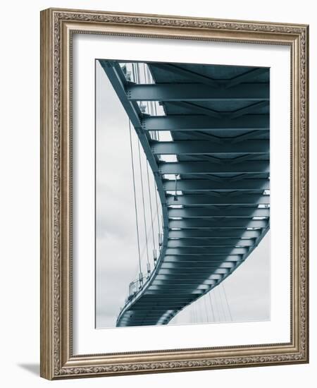 USA, Nebraska, Omaha, Bob Kerrey Pedestrian Bridge Across the Missouri River-Walter Bibikow-Framed Photographic Print