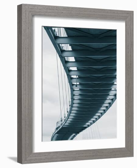 USA, Nebraska, Omaha, Bob Kerrey Pedestrian Bridge Across the Missouri River-Walter Bibikow-Framed Photographic Print