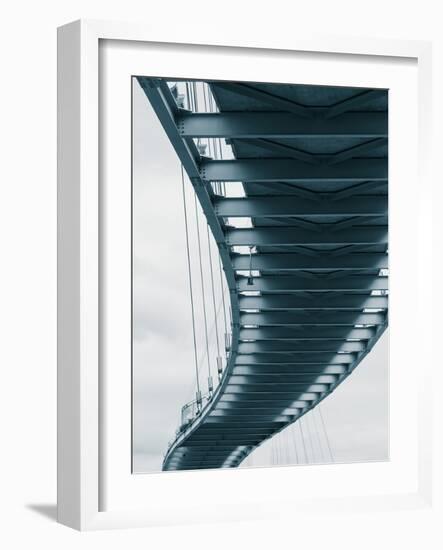 USA, Nebraska, Omaha, Bob Kerrey Pedestrian Bridge Across the Missouri River-Walter Bibikow-Framed Photographic Print