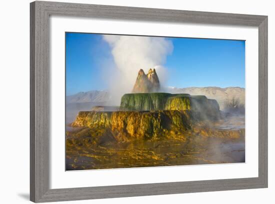 USA, Nevada, Black Rock Desert, Fly Geyser, Erupting-Bernard Friel-Framed Photographic Print