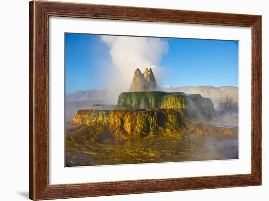 USA, Nevada, Black Rock Desert, Fly Geyser, Erupting-Bernard Friel-Framed Photographic Print