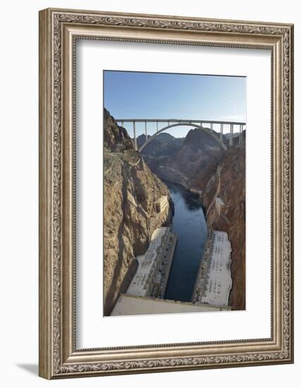 USA, Nevada, Hoover Dam and the Mike O'Callaghan-Pat Tillman Memorial Bridge.-Kevin Oke-Framed Photographic Print