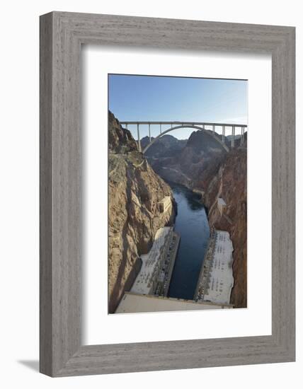 USA, Nevada, Hoover Dam and the Mike O'Callaghan-Pat Tillman Memorial Bridge.-Kevin Oke-Framed Photographic Print