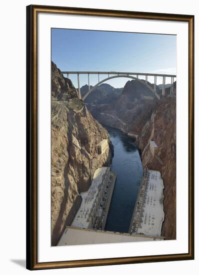 USA, Nevada, Hoover Dam and the Mike O'Callaghan-Pat Tillman Memorial Bridge.-Kevin Oke-Framed Premium Photographic Print