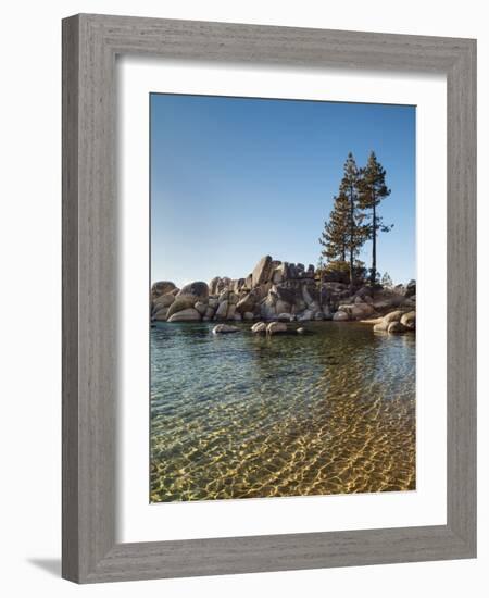 USA, Nevada, Lake Tahoe, Transparent Ripples on the Water at Sand Harbor State Park-Ann Collins-Framed Photographic Print